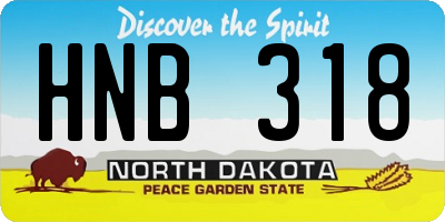 ND license plate HNB318