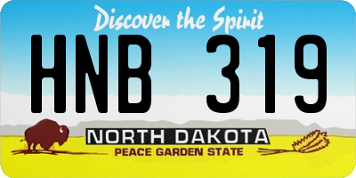 ND license plate HNB319