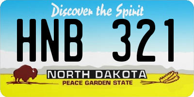 ND license plate HNB321