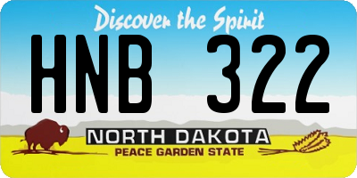ND license plate HNB322