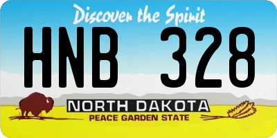 ND license plate HNB328