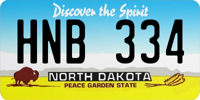 ND license plate HNB334