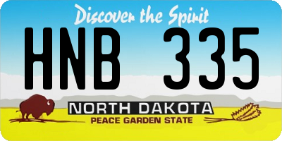 ND license plate HNB335
