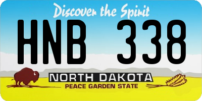 ND license plate HNB338