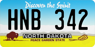 ND license plate HNB342
