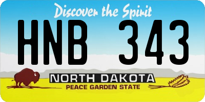 ND license plate HNB343