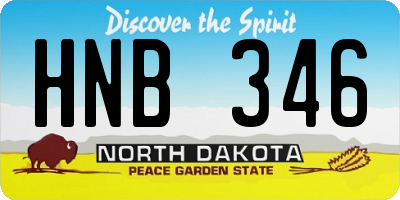 ND license plate HNB346