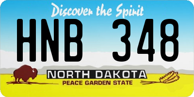 ND license plate HNB348