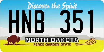 ND license plate HNB351