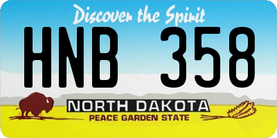 ND license plate HNB358