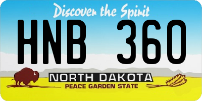 ND license plate HNB360