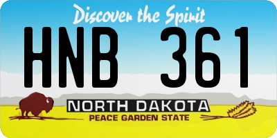 ND license plate HNB361