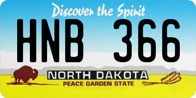 ND license plate HNB366