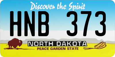 ND license plate HNB373