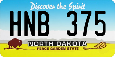 ND license plate HNB375