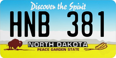 ND license plate HNB381