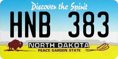 ND license plate HNB383