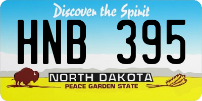 ND license plate HNB395