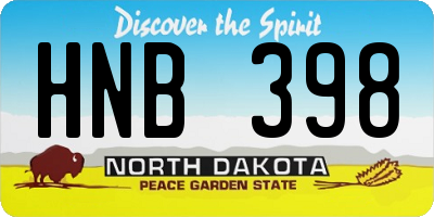 ND license plate HNB398