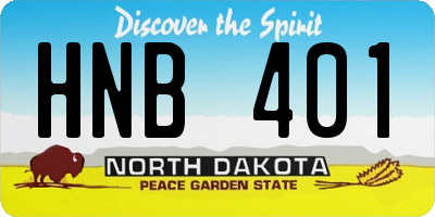 ND license plate HNB401