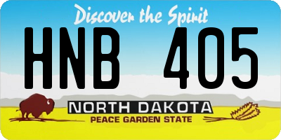 ND license plate HNB405