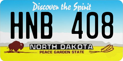 ND license plate HNB408