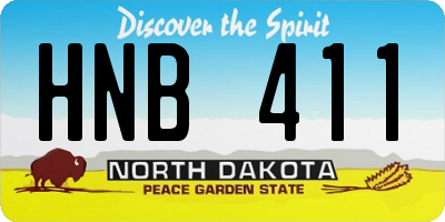ND license plate HNB411
