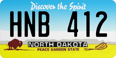 ND license plate HNB412