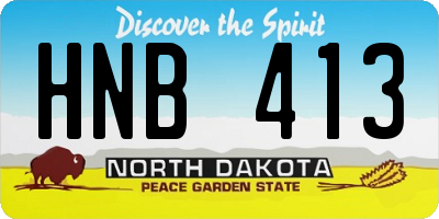ND license plate HNB413