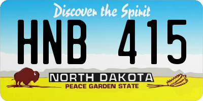 ND license plate HNB415