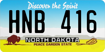 ND license plate HNB416