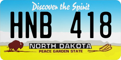 ND license plate HNB418
