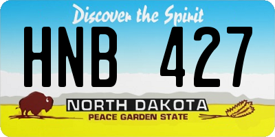 ND license plate HNB427