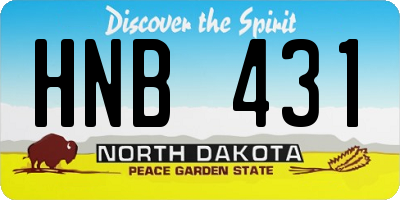 ND license plate HNB431