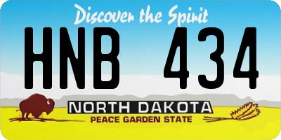 ND license plate HNB434