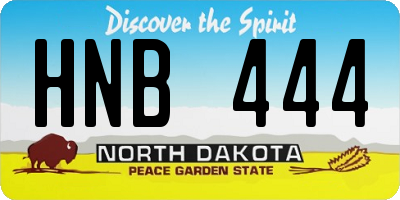 ND license plate HNB444