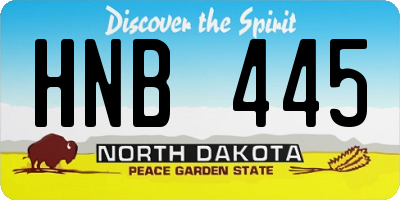 ND license plate HNB445