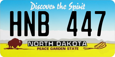 ND license plate HNB447