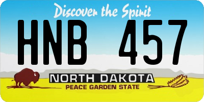 ND license plate HNB457