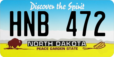 ND license plate HNB472
