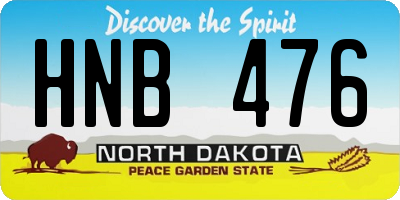 ND license plate HNB476
