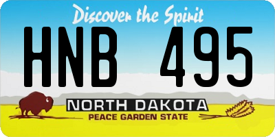 ND license plate HNB495