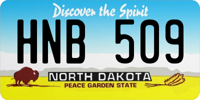 ND license plate HNB509