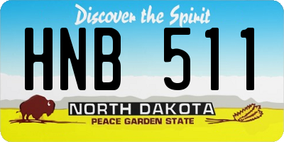 ND license plate HNB511