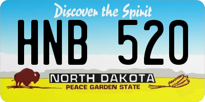 ND license plate HNB520