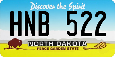 ND license plate HNB522
