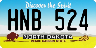 ND license plate HNB524