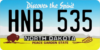 ND license plate HNB535