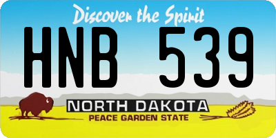ND license plate HNB539