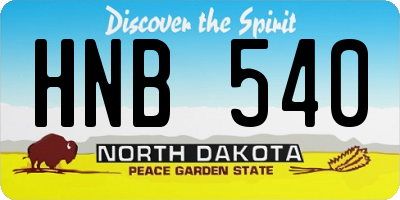 ND license plate HNB540